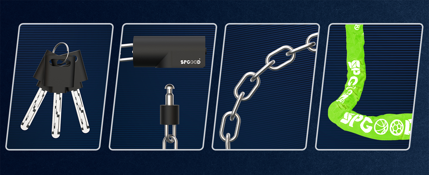 Замок для велосипеда з 3 ключами, антивкрадійний ланцюговий замок 90см, висока безпека, водовідштовхувальний чохол для велосипеда/електросамоката/електровелосипеда/MTB/мотоцикла/вантажного велосипеда 870мм, чорний