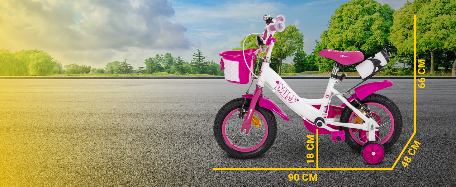 Детский велосипед Actionbikes Daisy 12/16 дюймов - V-Brake тормоза, защита от брызг, для детей 2-9 лет