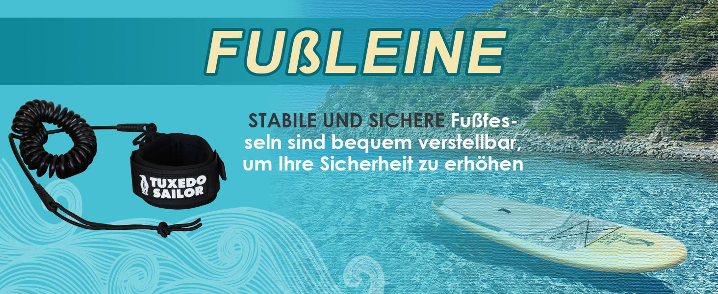 Надувний SUP-борд Tuxedo Sailor Stand Up Paddle Board з аксесуарами, для дорослих та підлітків, блакитний та жовтий