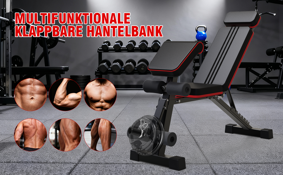 Багатофункціональна лава для тренувань 8-в-1 Hantelbank (до 400 кг), регульована лава для домашнього спортзалу, тренажер для ніг, спини, комплексних тренувань, римське крісло
