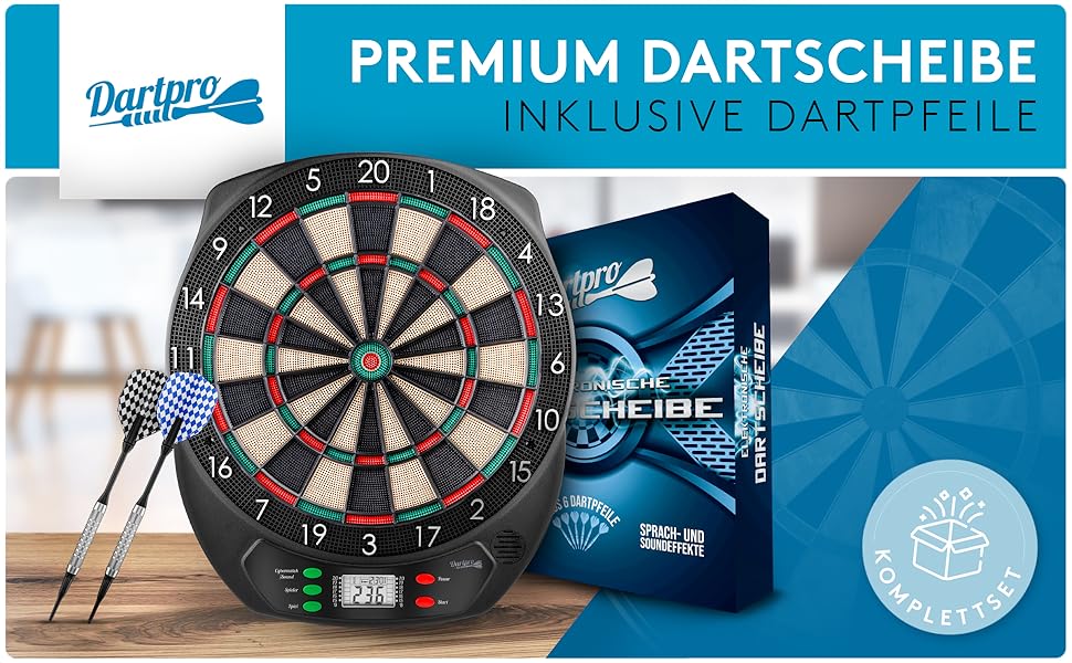 Електронний дартс DartPro - 6 дротиків, 65 ігор, 1-8 гравців, бездротовий