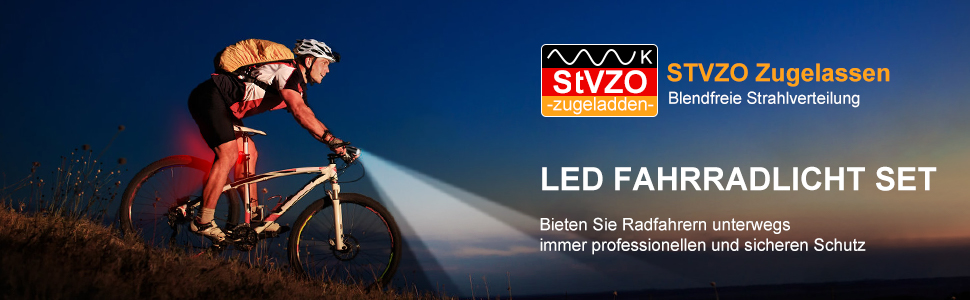LED-велофара з заднім ліхтарем, комплект, водонепроникний, USB-зарядка, для дітей та дорослих
