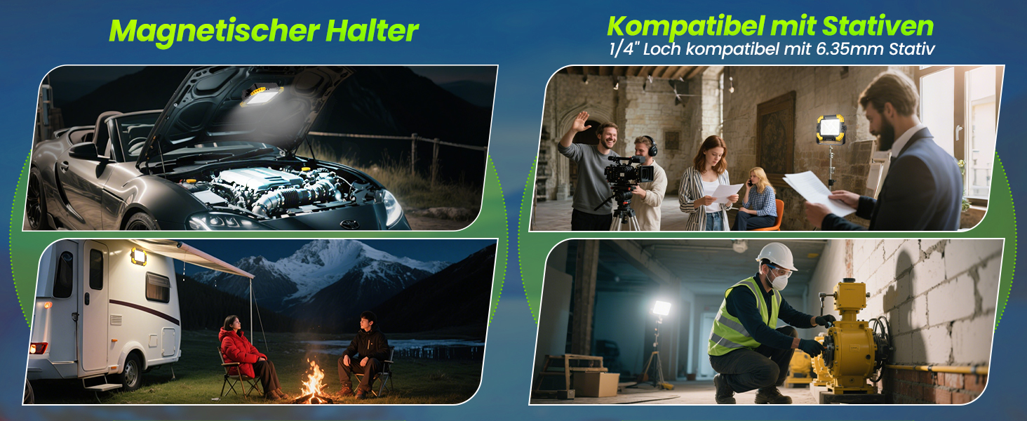 LED прожектор на акумуляторі CLV 200W, 20000mAh, IP66, вологостійкий, 4 режими, 2 рівні яскравості, для кемпінгу, USB, сонячна панель, для будівництва, жовтий