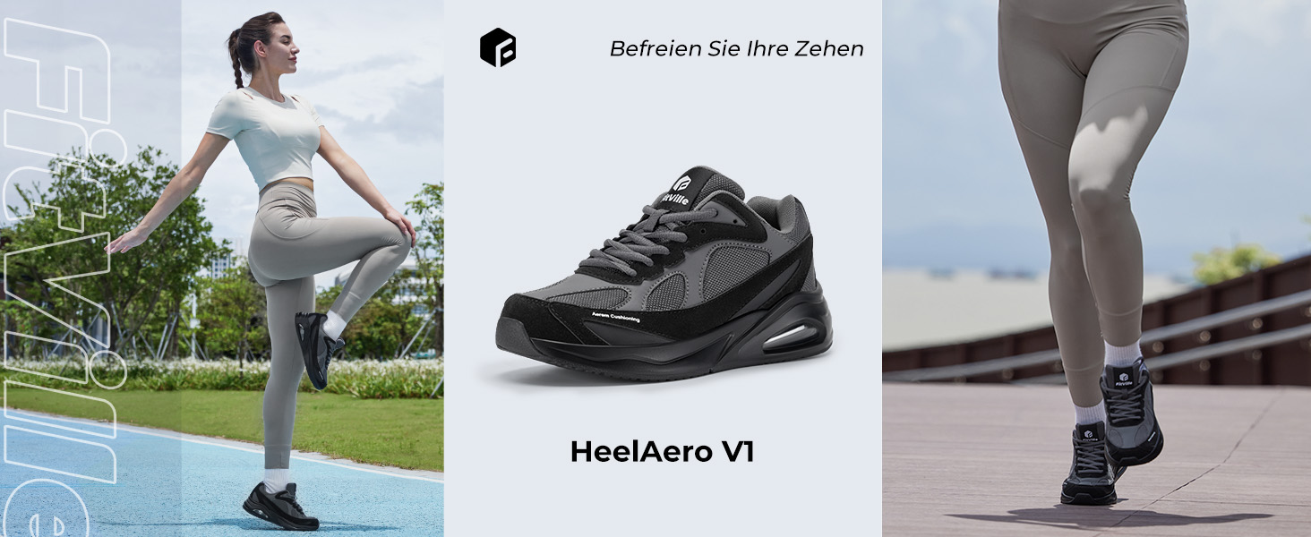 Жіночі кросівки FitVille для бігу та фітнесу, широка колодка, повітряна амортизація, сірі, 38.5 EU