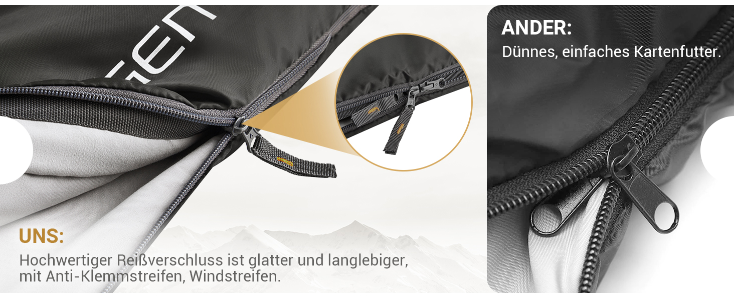 Сплячий мішок KingCamp для двох осіб, зимовий, чорний, для кемпінгу та відпочинку на природі