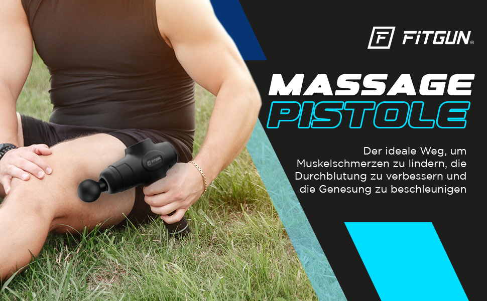 Масажний пістолет Fitgun Muscle Massager Портативний міні-масажний пістолет з 6 масажними головками для домашнього тренажерного залу Офіс Полегшення болю після тренування, чорний