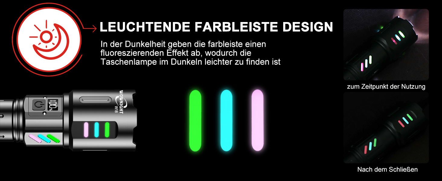 Ліхтарик WOWNIGHT LED акумуляторний, тактичний, 5 режимів, регулювання яскравості, для кемпінгу та надзвичайних ситуацій, чорний