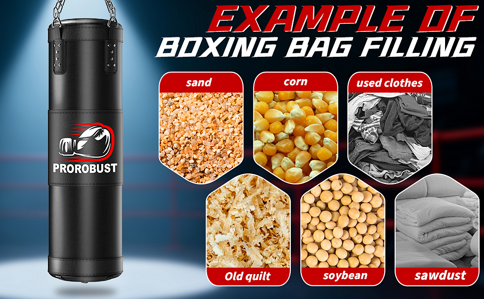 Боксерський мішок Prorobust 120 см з рукавичками 12oz, 5 м мотузки для MMA, карате, кікбоксингу, боксу, домашніх тренувань