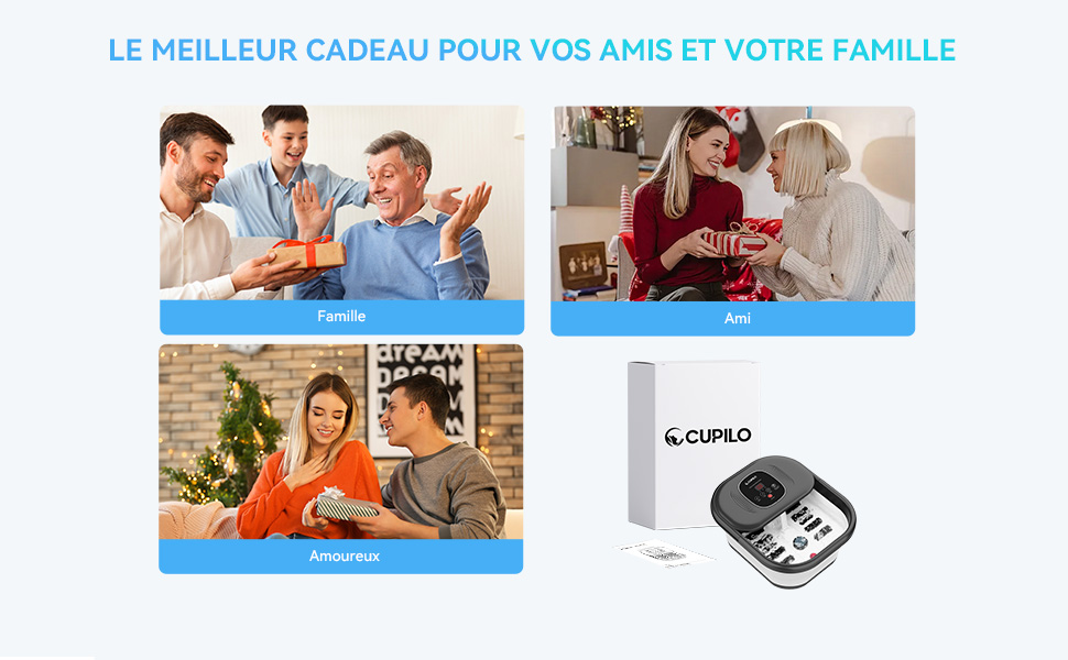 Електричне фут-масажер з підігрівом та функцією бульбашок, з червоним світлом, пемзою та роликами Shiatsu, для педикюру та розслаблення, подарунковий набір