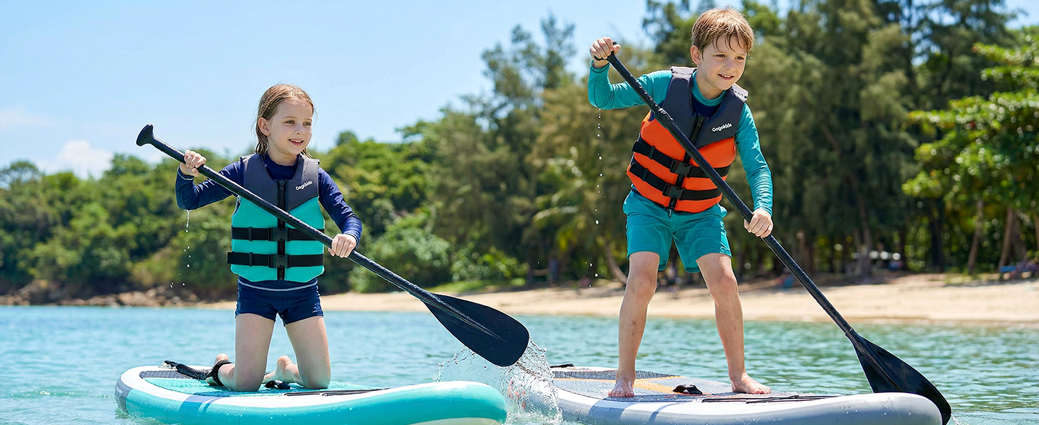 Дитячий рятувальний жилет Gogokids Junior 30-50 кг, рожевий, для плавання, каяка, SUP-борду (6-11 років)