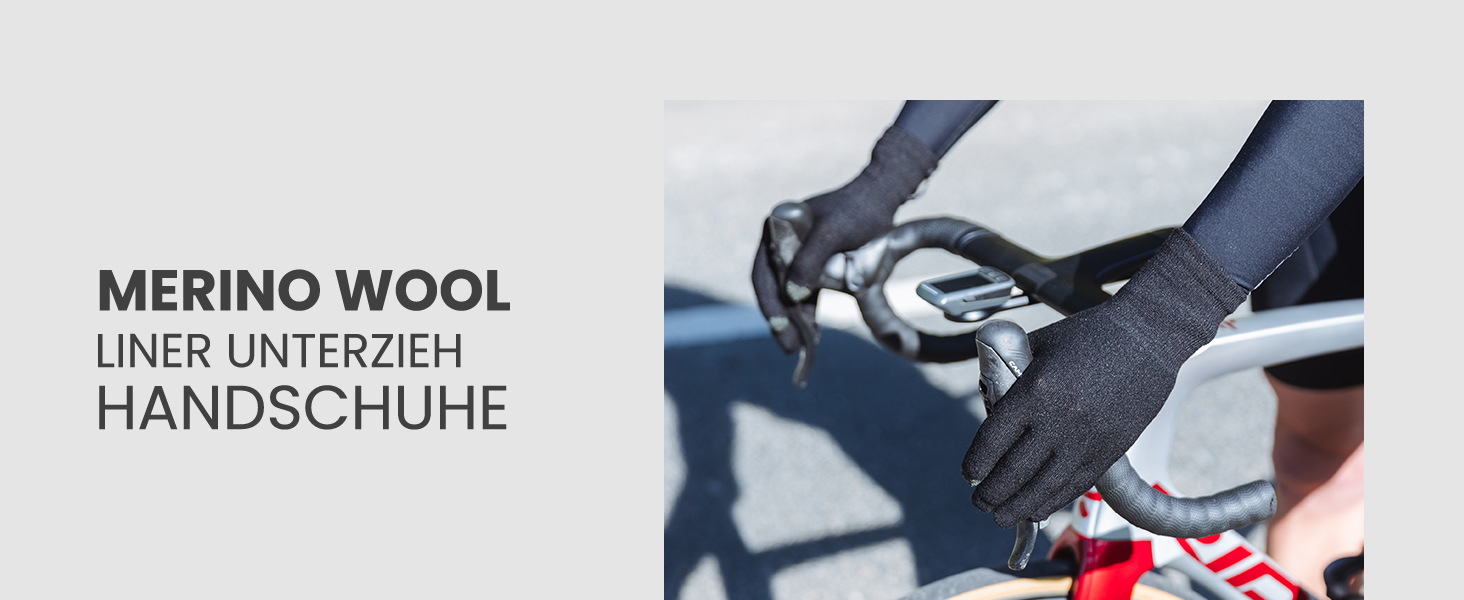 GripGrab Merino Liner: термо рукавички з мериносової вовни для велосипеда, катання, щоденного використання та походів, чорний, M/L
