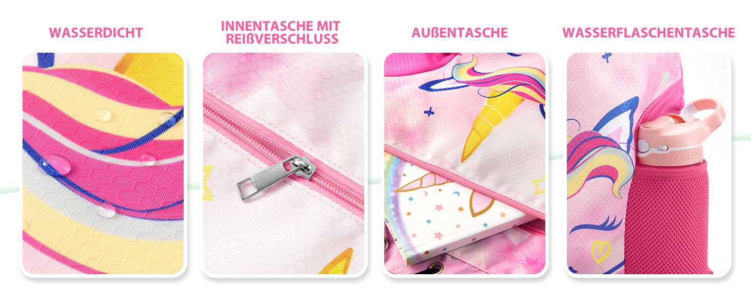 Спортивна сумка WAWSAM для гімнастики з шнурком, 38 x 45 см. Дитяча водонепроникна сумка для плавання, пляжу, покупок (Єдиноріг A002)