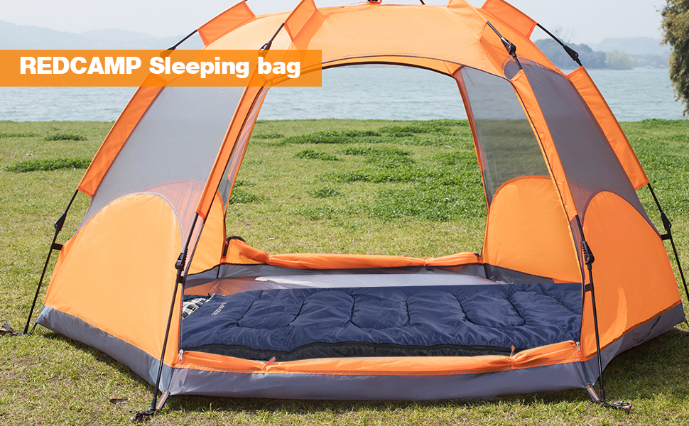 Спальний мішок Redcamp Baumwoll-Flanell для кемпінгу, 3 сезони, теплий та комфортний, вага 1.8-2.9 кг, колір морський блакитний