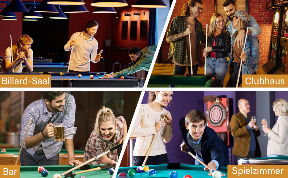 RAYNA GAMES Більярдний кий: комплект 2 кия, 58 дюймів, канадський клен, для дорослих, з нержавіючою сталею, для ентузіастів більярду