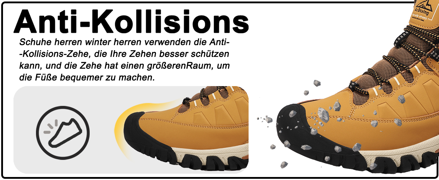 Чоловічі зимові черевики AX BOXING: утеплені зимові чоботи, теплі туристичні черевики для активного відпочинку, зимові боти, трекінгові черевики, розмір 41-46 EU, яскраво-жовтий колір, 42 EU