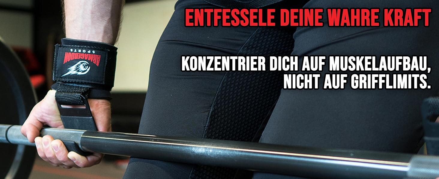 Набори для тяги Latzughilfe: фітнес-гаки, ремені для підйому ваги, металеві гаки для важкої атлетики, бандажі на зап'ястя з неопрену, пов'язки для мертвих тяг