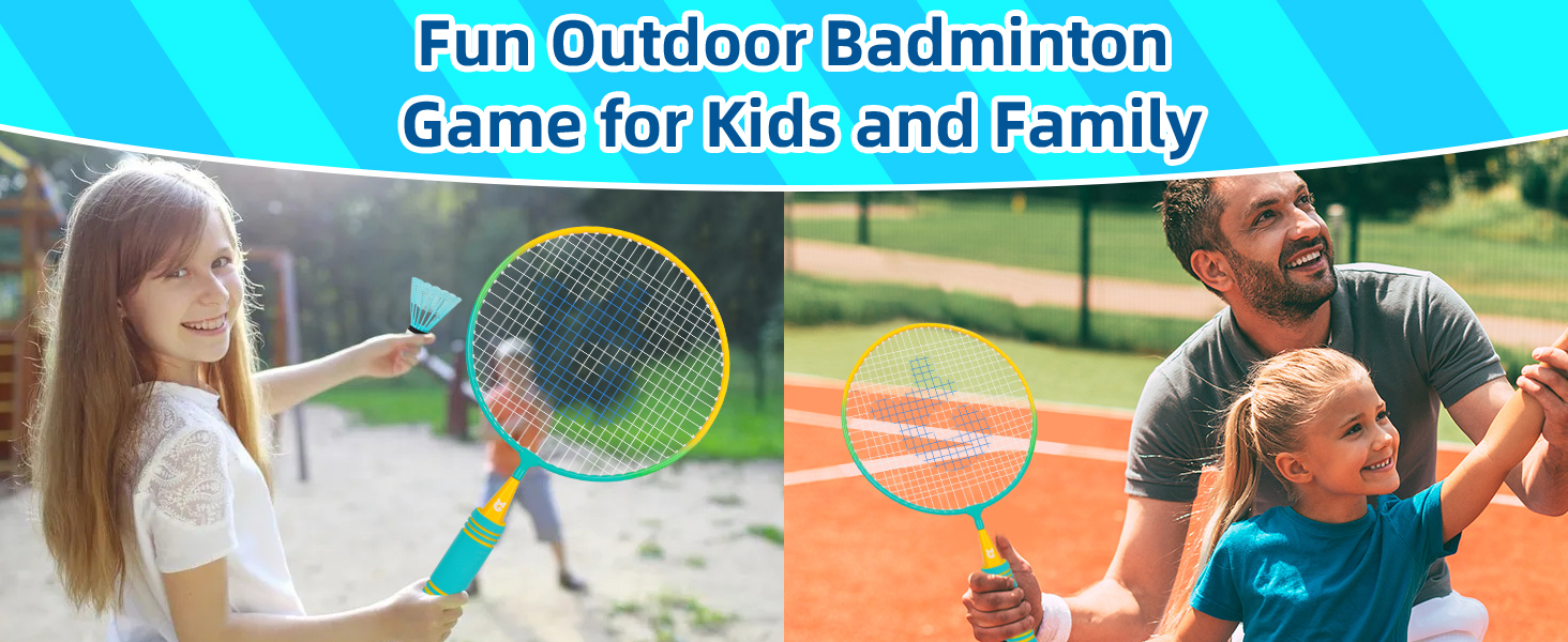 Набір для бадмінтона QKTYB для дітей від 4 до 8 років, легкий алюмінієвий, для початківців, з сумкою, зелений (кольоровий)