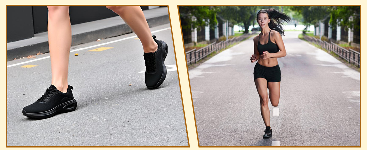 Жіночі кросівки Wondamo: легкі, дихаючі, з амортизацією для бігу, ходьби, активного відпочинку та фітнесу. Розміри 37-42 EU, чорний колір