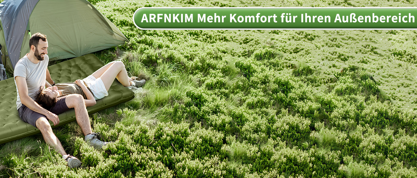 Килимок для кемпінгу ARFNKIM Isomatte самонадувний, 12 см, з насосом та подушкою, вологостійкий, для відпочинку на природі