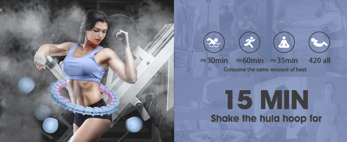 Розусний обруч для схуднення з ваговим кільцем (32 вузли, 57-165 см) Blau Lila - фітнес-обруч для дорослих