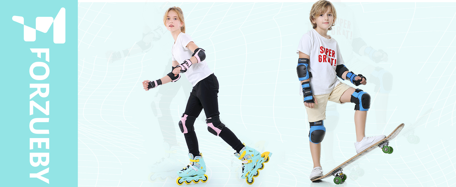 Захист для колін, ліктів та зап'ясть для дорослих та дітей. Комплект 6 в 1. Захист для роликів, скейтбордингу, самокатів, BMX та іншого. Чорний, XS (15-25кг)