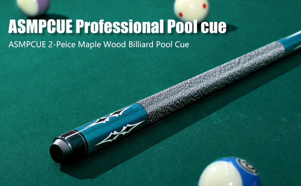 Більярдний кий Pool Queue 58 дюймів з канадського клена, 13 мм наконечник, для професійних гравців, 1/2 Maple, 18oz (блакитний)