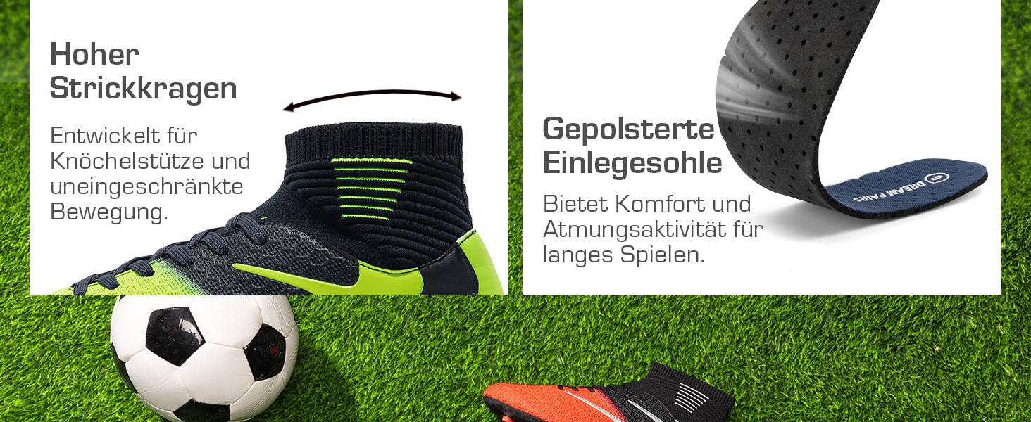 Футбольні бутси DREAM PAIRS для чоловіків: професійні тренувальні бутси з шипами, чорні, 41 EU