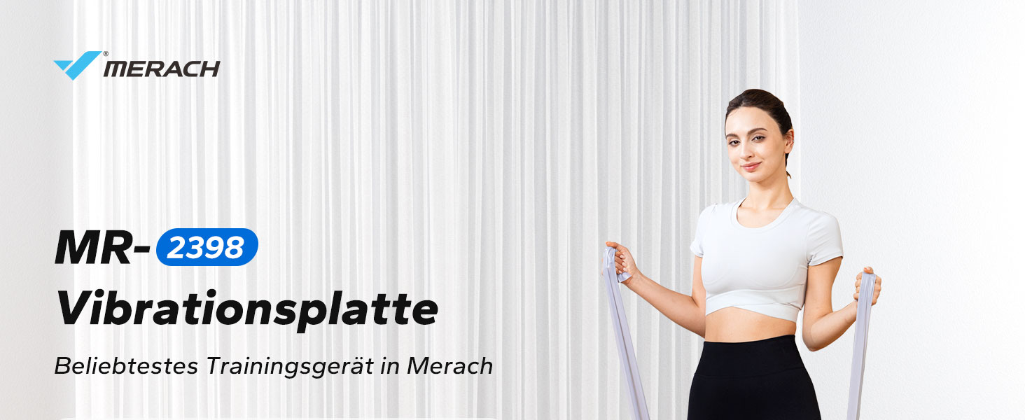 Вібраційна платформа MERACH для тренувань всього тіла, підтримка Bluetooth, синій