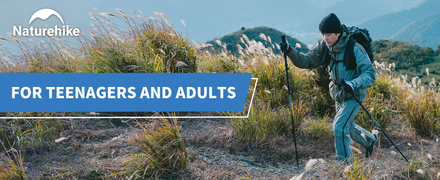 Трекінгові палиці Naturehike Ultraleicht - легкі складані палиці для піших прогулянок та трекінгу (115-135 см, алюміній 7075, чорний)