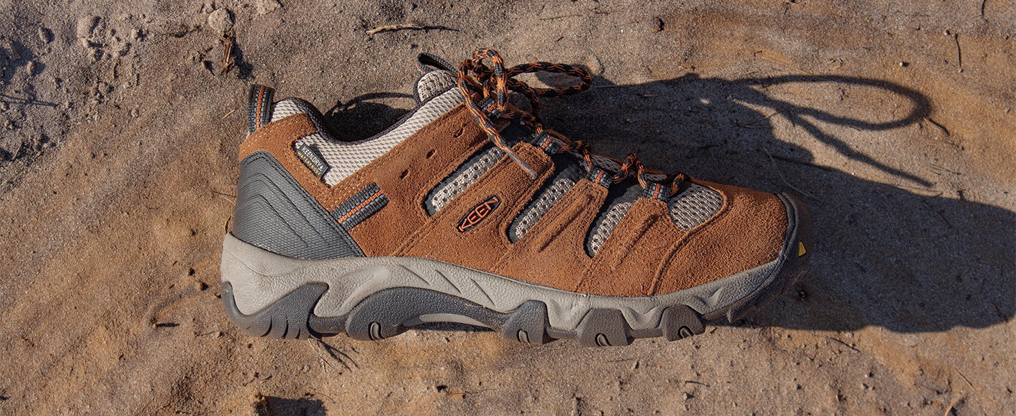 Чоловічі водонепроникні трекінгові черевики KEEN Headout Low Height - Bison Fossil Orange, 45 EU