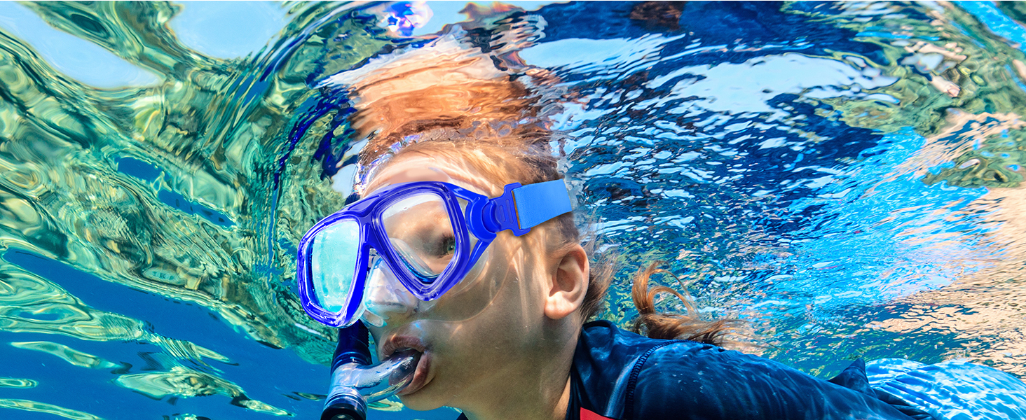 Дитячі окуляри для плавання Vvinca з захистом носа та м'яким ремінцем, міцні, антизапітніючі та водонепроникні, для дітей 3-14 років, колір: темно-зелений