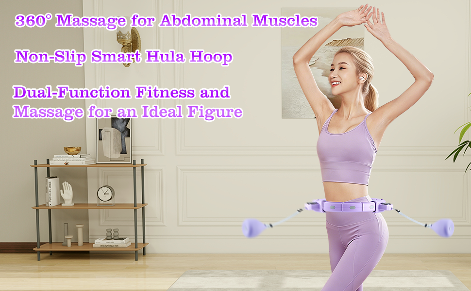 Розумний хулахуп для схуднення з обважнювачем та лічильником, 18 вузлів, розбірний, для жінок та чоловіків