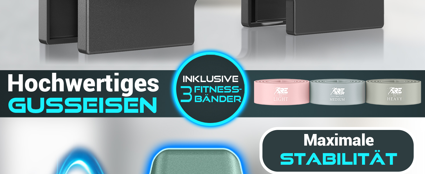 Набір гантелей 3 пари (1-5 кг, 12 кг або 18 кг) зі стійкою та 3 фітнес-гумками | Нековзкі гантелі з неопрену для жінок та чоловіків | Набір гантелей рожевого, блакитного та небесно-блакитного кольорів 12 кг