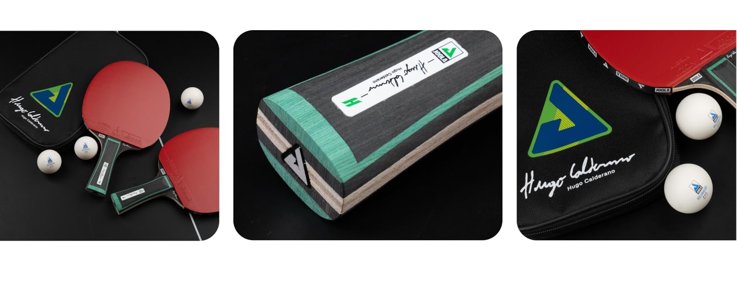 Набір для настільного тенісу JOOLA Hugo Calderano Edge: 2 ракетки + 3 м'ячі + чохол - 6 предметів
