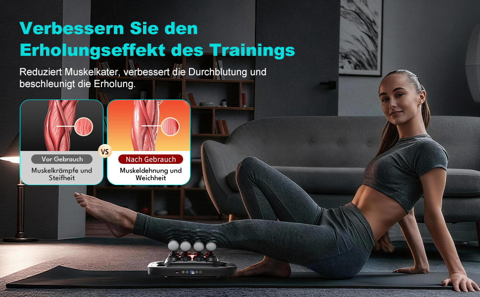 Масажний пістолет VTT з 16 насадками для глибокого масажу м'язів спини та плечей, 3 режими, 30 швидкостей, акумулятор 2600mAh