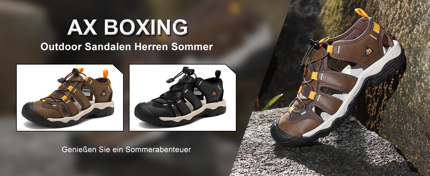 Чоловічі сандалі AX BOXING для трекінгу та спорту, коричневі, розмір 44 EU