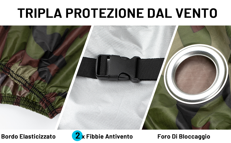 Водонепроникний чохол для мотоцикла Favoto XXL (245x105x125 см, 265x105x125 см) - чорно-камуфляжний