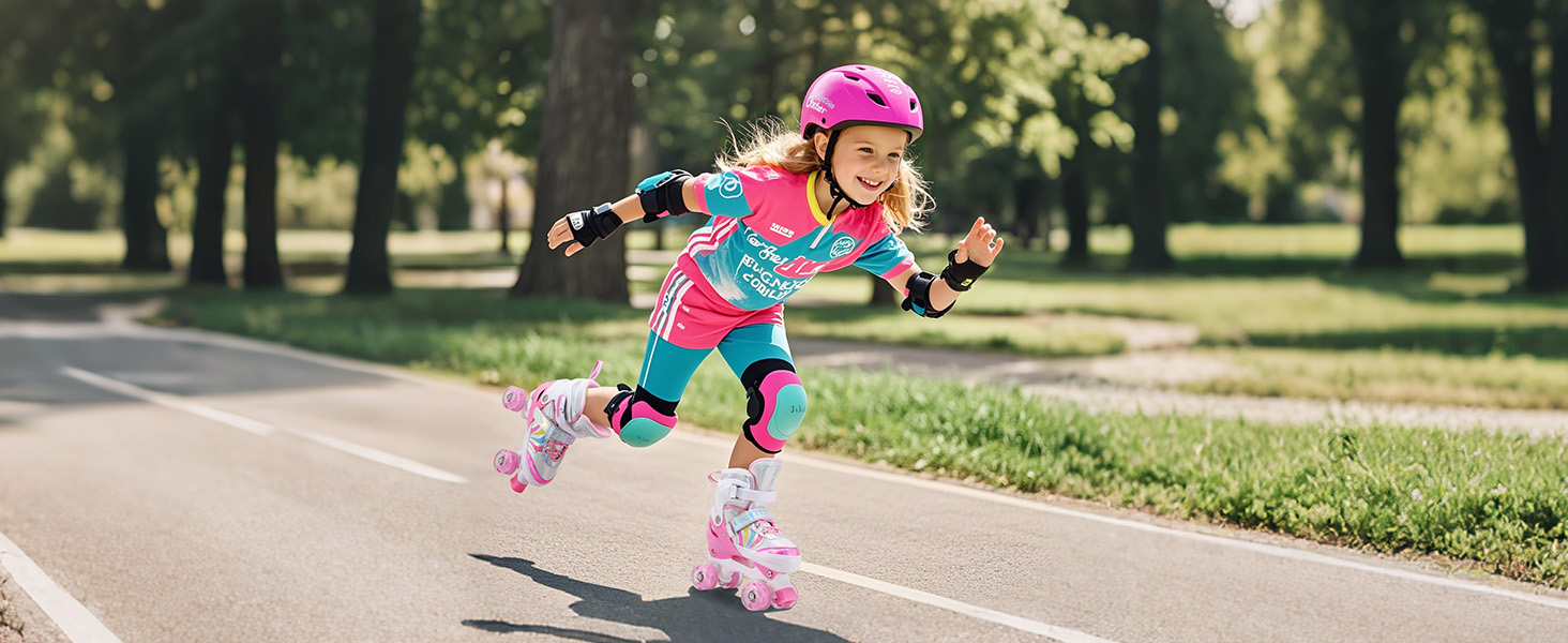 Дитячі ролики для катання на роликах, регульовані ролики Quad, розмір 4, регульовані та підсвічені ролики, ролики для дівчаток та хлопчиків. Розмір M (EU 32-36)