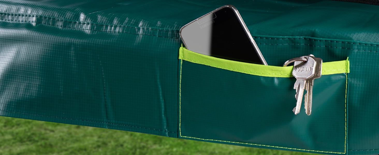 Трамплін KINETIC SPORTS 'Bungee Safety Elite' Ø 244/305/366 см - AirMAXX, для дітей та дорослих, Outdoor, зелений