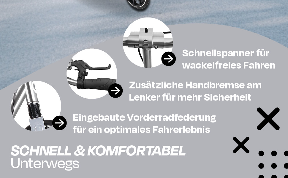 Роликовий самокат GLOBBER NL 205 – для дітей від 8 років, підлітків та дорослих, регульована висота, колеса 205 мм, ABEC 7, вінтажний сріблястий