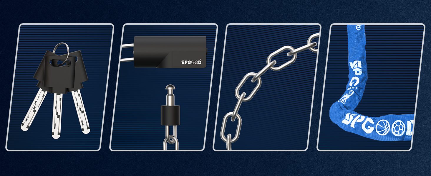 Надійне велозамок з 3 ключами, 90 см, проти крадіжок, з водонепроникним чохлом для велосипеда, електросамоката, електровелосипеда, MTB, мотоцикла, вантажного велосипеда, 870 мм, чорний/темно-синій