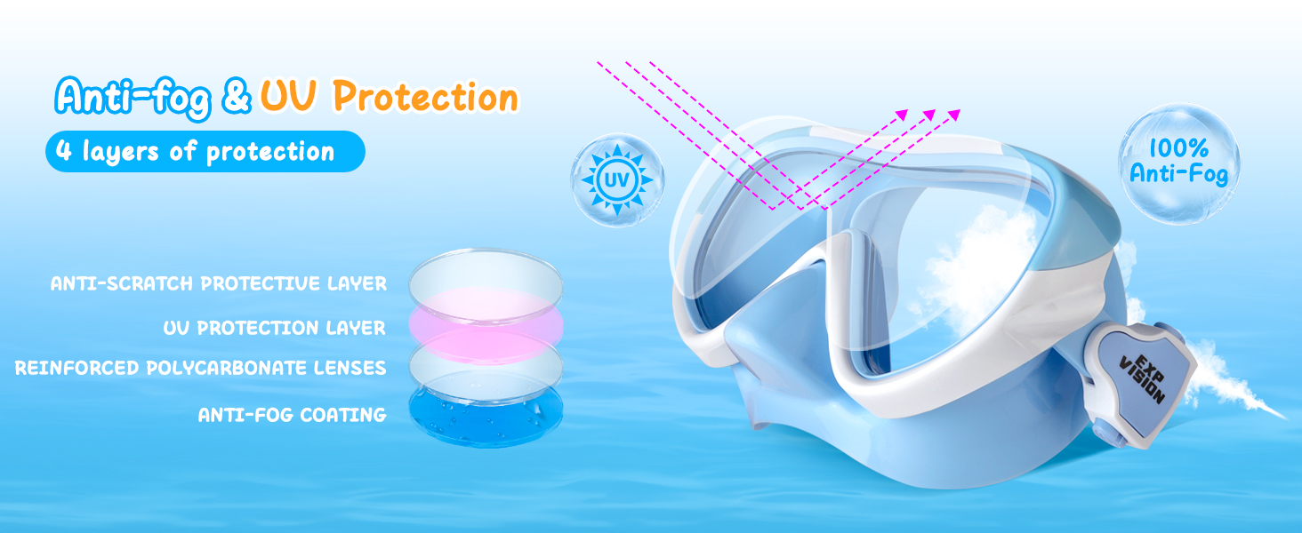 Дитячі окуляри для плавання Kinder Taucherbrille 180° Anti-Fog, маска для снорклінгу з носовою перегородкою, для підлітків 4-15 років, білі