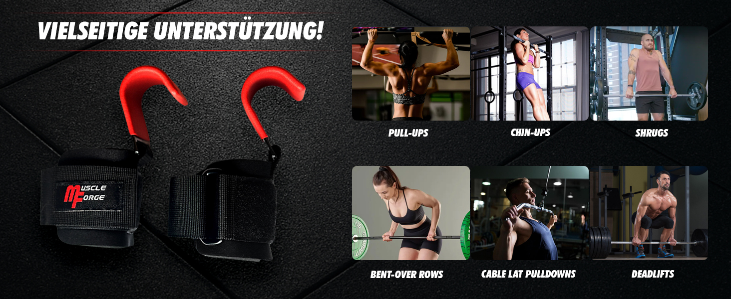 Набори для тяги з гаком для чоловіків, 2 шт. - для важкої атлетики та пауерліфтингу, 8 мм