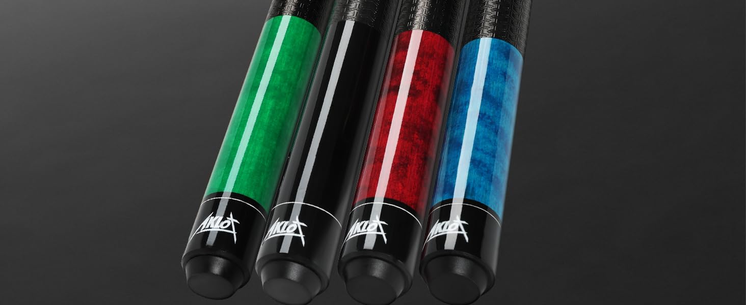 AKLOT Більярдний кий 58' - канадський клен, 13 мм шкіряна вершина, 3D ручка, преміум якість, для професійних гравців, чорний (540г)