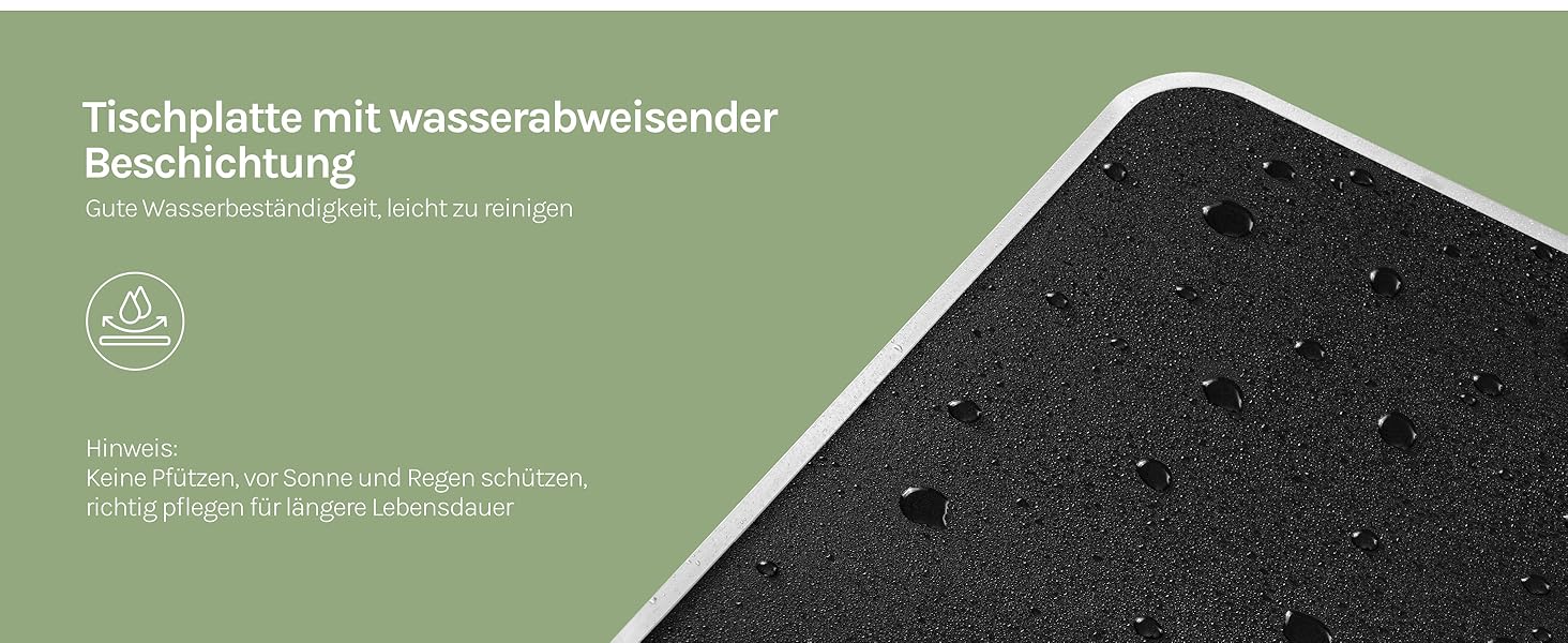 Стіл туристичний складний Woltu 70x50x60 см, алюміній та MDF, для пікніка та відпочинку на природі, чорний