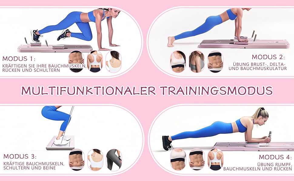 Оновлений тренажер Reformer Pilates для дому, багатофункціональна абдомінальна дошка, ролик для преса з автоматичним поверненням та еспандером