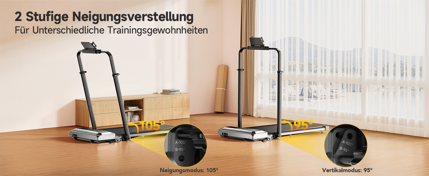 Біговий тренажер для дому з нахилом, 2 в 1, складний, 12 км/год, 2.5HP, під стіл, з пультом та додатком, чорний, нахил 12%