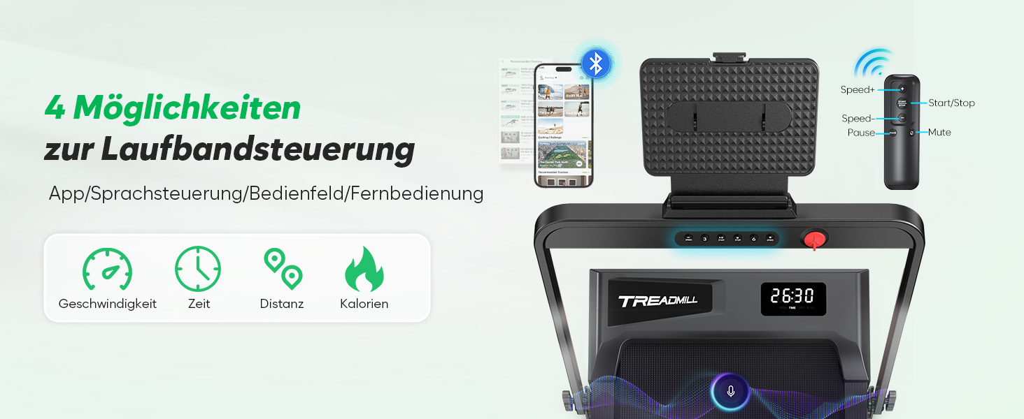 Тренажер для дому 2-в-1 Laufband Klappbar: складаний біговий килимок з нахилом 10%, потужність 3.0PS, LED-дисплей, для дому та офісу, до 145 кг, чорний з ручками