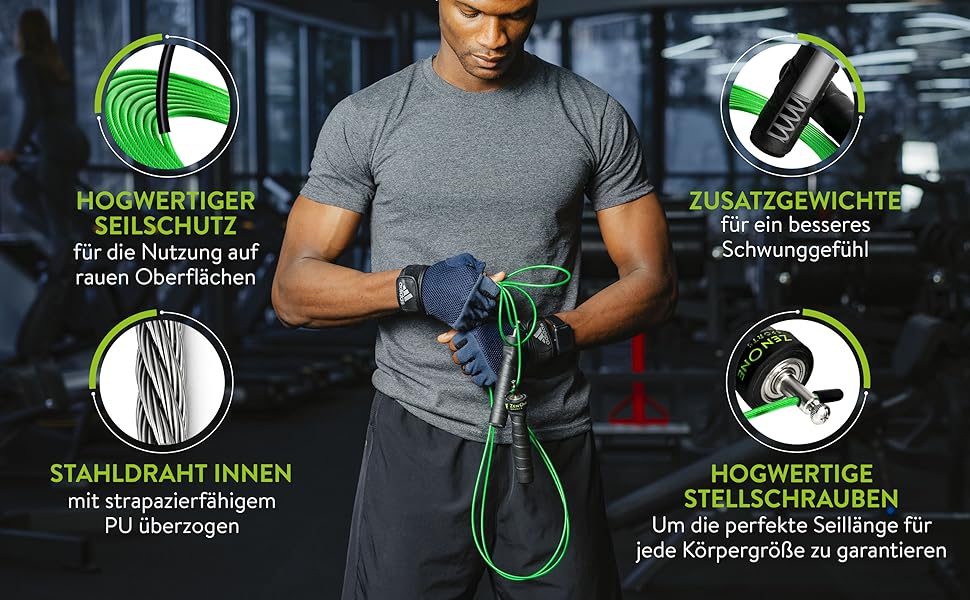 Спортивна скакалка ZenOne Sports для дорослих Speed Rope зі сталевим тросом 3м, з підшипниками 360° для боксу та фітнесу, регульована, Berry