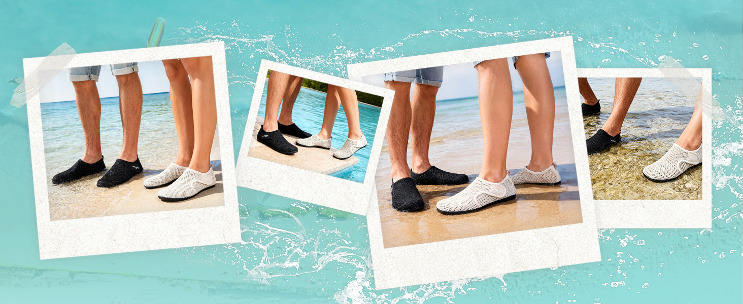 Водні черевики WateLves для плавання та відпочинку: басейн, пляж, дайвінг, серфінг. Чоловічі та жіночі, чорні, 42 EU